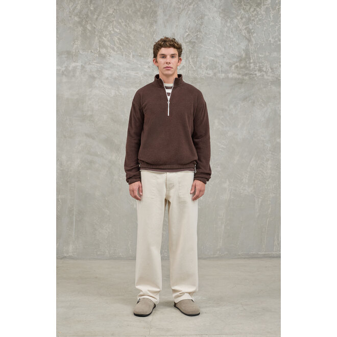 Mata Quarter-Zip Fleece in Brown