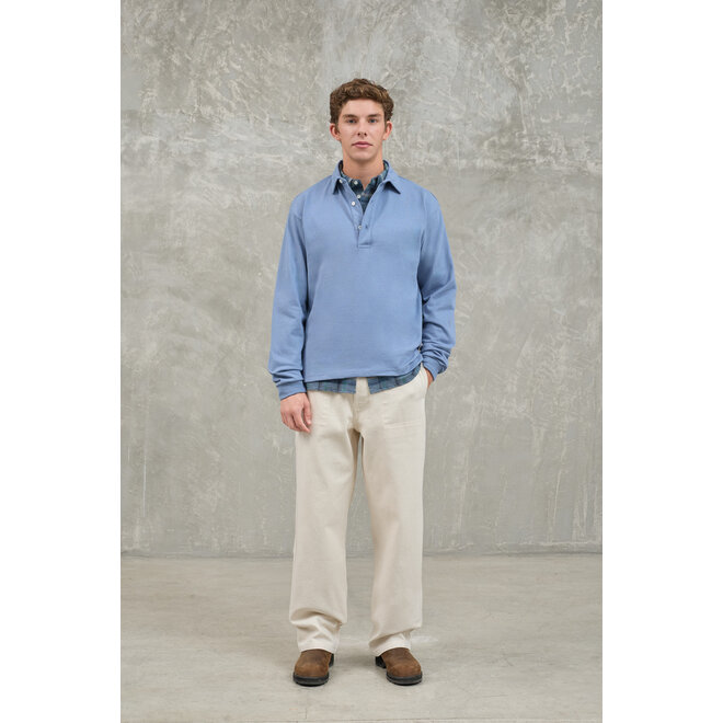 Mesquita Long Sleeve Polo in Blue