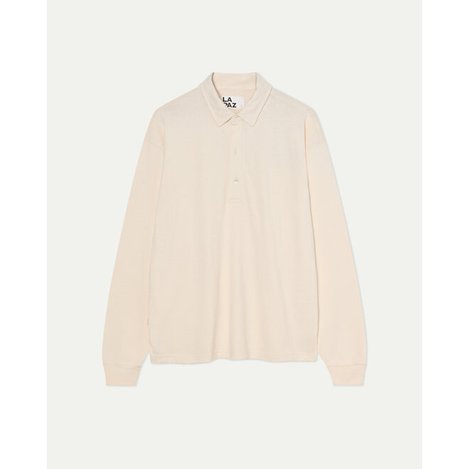Mesquita Long Sleeve Polo in Off-White