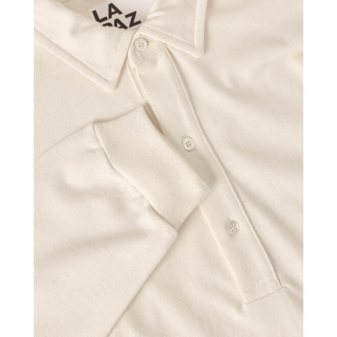 Mesquita Long Sleeve Polo in Off-White
