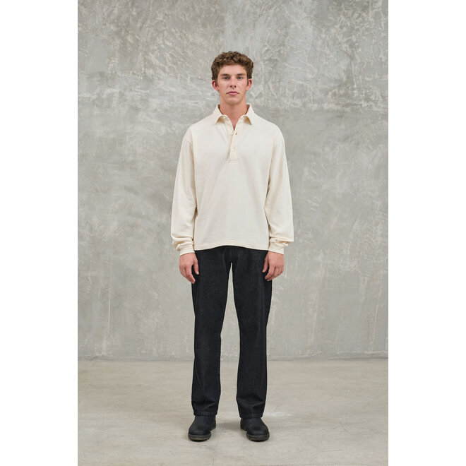 Mesquita Long Sleeve Polo in Off-White