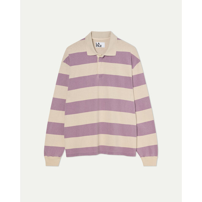 Sequeira Rugby Shirt in Grape/Beige