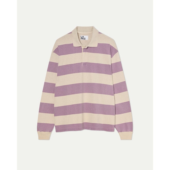 Sequeira Rugby Shirt in Grape/Beige