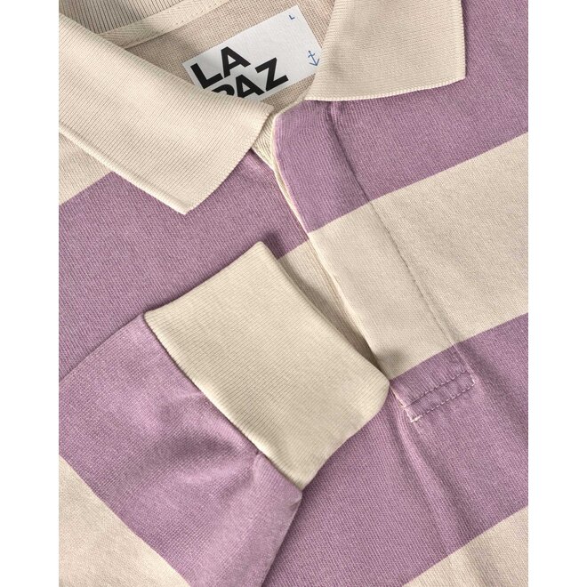 Sequeira Rugby Shirt in Grape/Beige