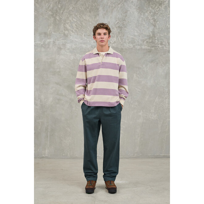Sequeira Rugby Shirt in Grape/Beige