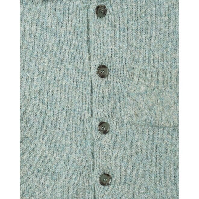 Station Cardigan in Shaggy Aqua Blue