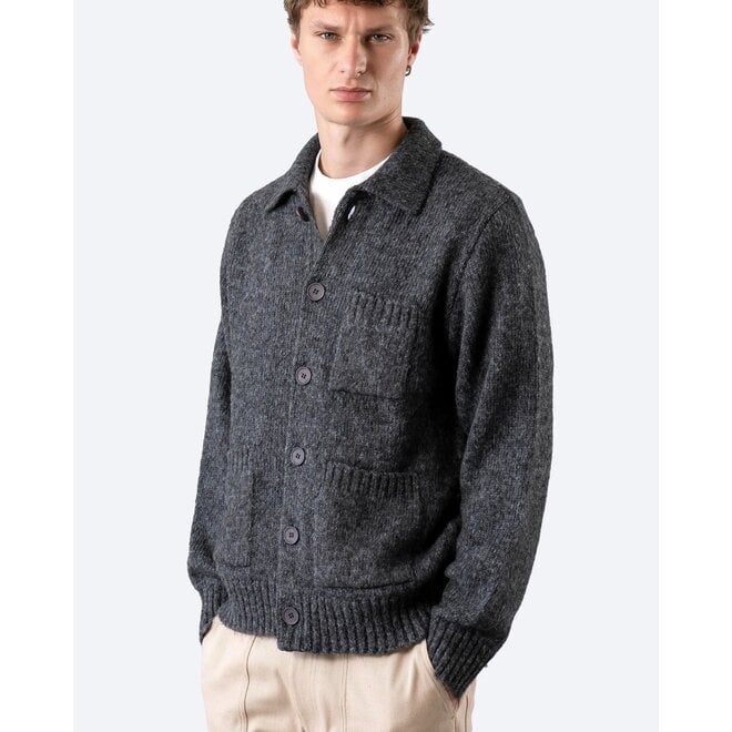 Station Cardigan in Shaggy Grey