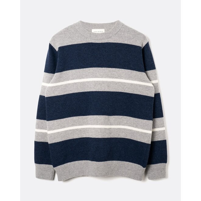 Combin Stripe Knit in Grey/Navy
