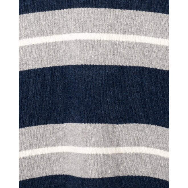 Combin Stripe Knit in Grey/Navy