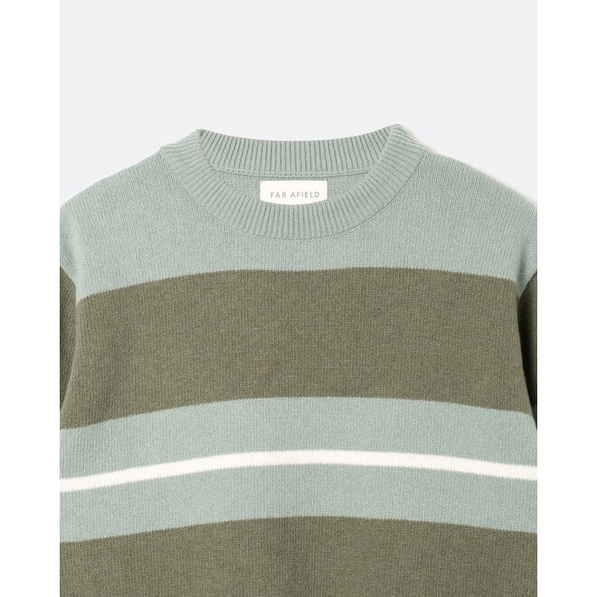 Combin Stripe Knit in Aqua Blue/Green