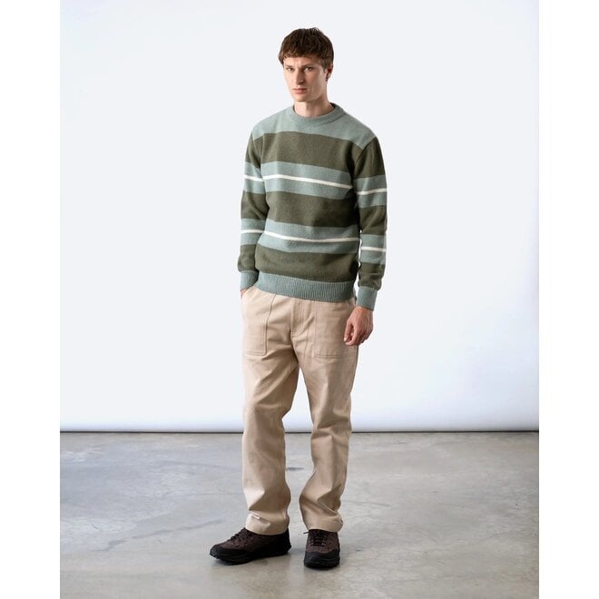Combin Stripe Knit in Aqua Blue/Green