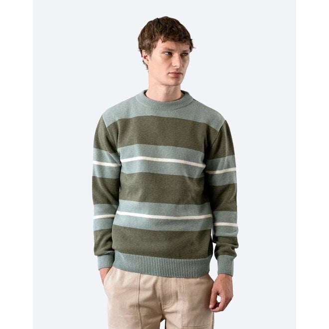 Combin Stripe Knit in Aqua Blue/Green