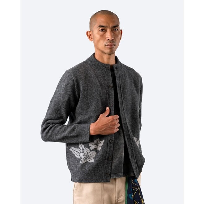 Albers Cardigan in Grey Flowers
