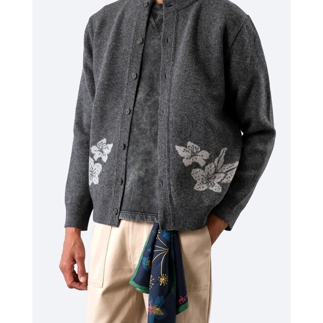 Albers Cardigan in Grey Flowers