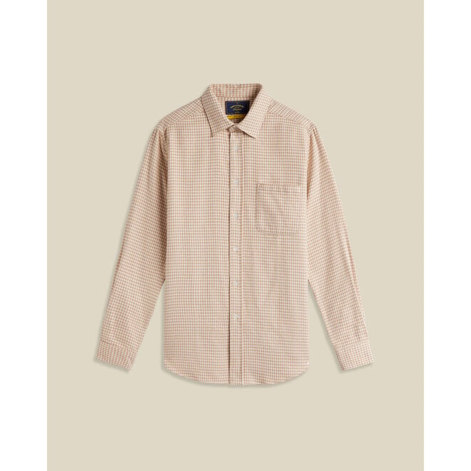 Abstract Pied Poule Shirt in Cream