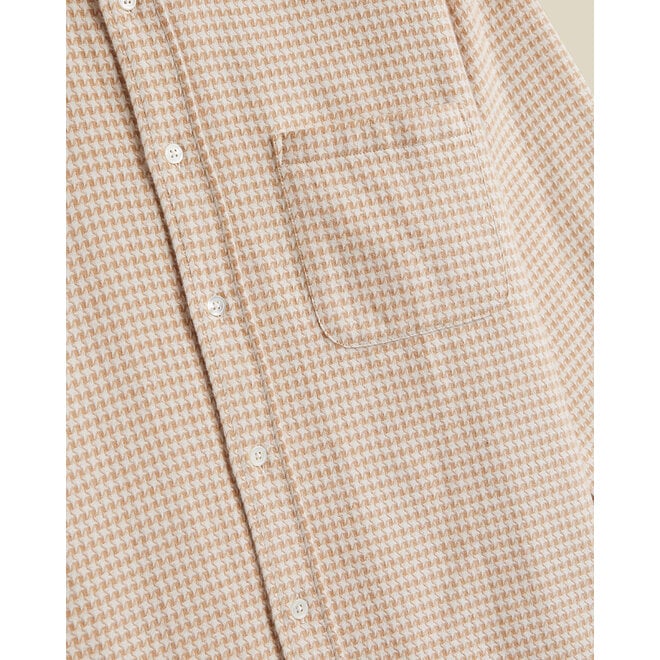 Abstract Pied Poule Shirt in Cream