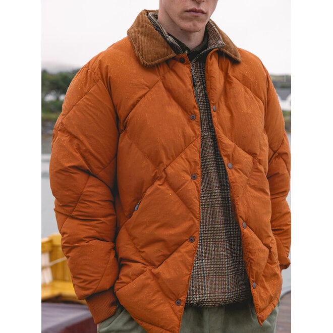 Dunbar Padded Jacket in Rust Orange