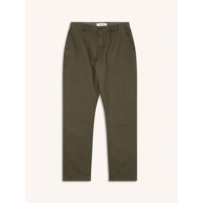 Inverness Trouser in Dark Olive Twill