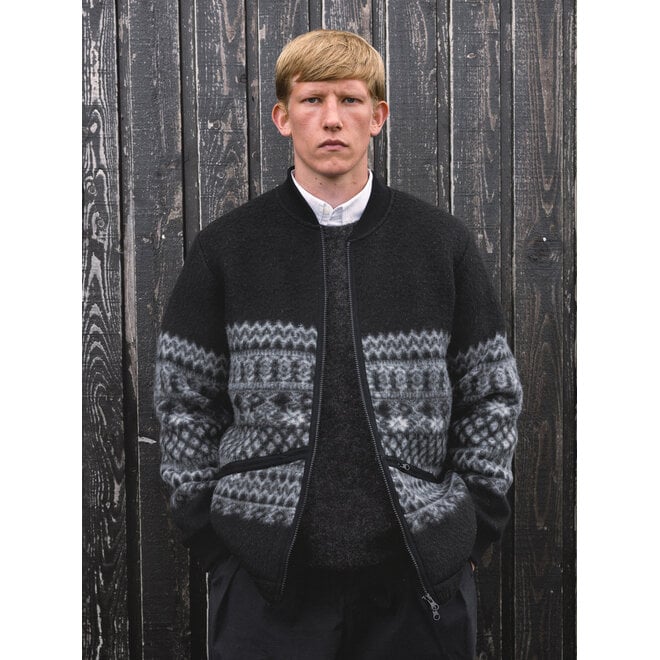 Dreghorn Fairisle Fleece In Black