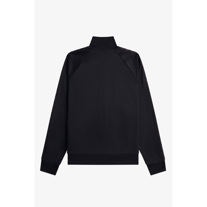Contrast Taped Track Jacket in Black
