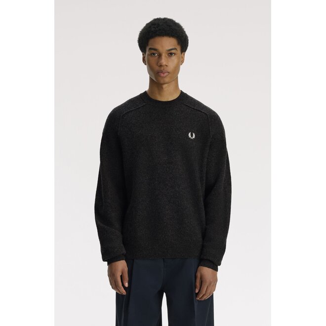 Saddle Sleeve Jumper in Charcoal Marl