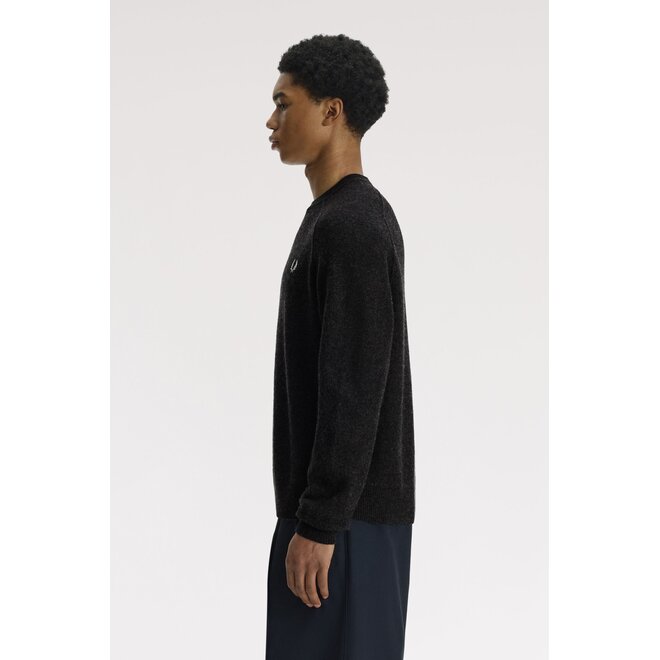 Saddle Sleeve Jumper in Charcoal Marl
