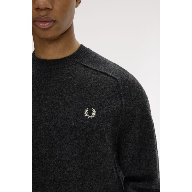 Saddle Sleeve Jumper in Charcoal Marl
