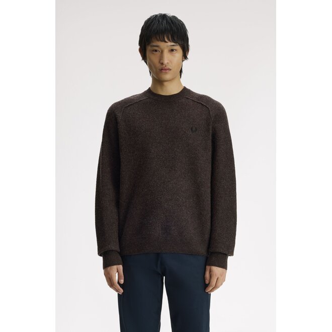 Saddle Sleeve Jumper in Rich Brown Marl