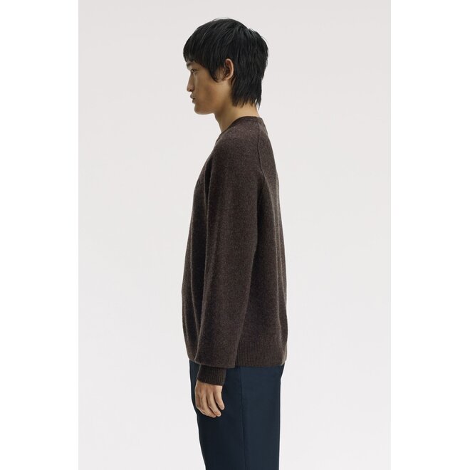 Saddle Sleeve Jumper in Rich Brown Marl