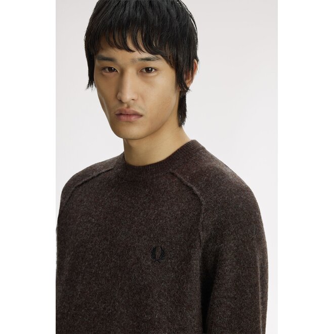 Saddle Sleeve Jumper in Rich Brown Marl