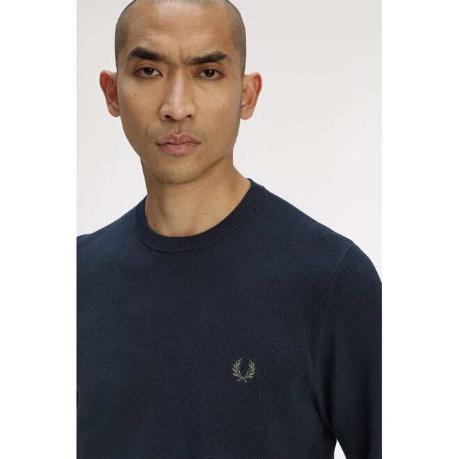 Pique Stitch Jumper in Twilight Navy