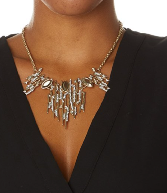 alexis bittar Spike Encrusted Bib Necklace