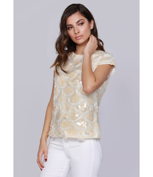 sequin cap sleeve top