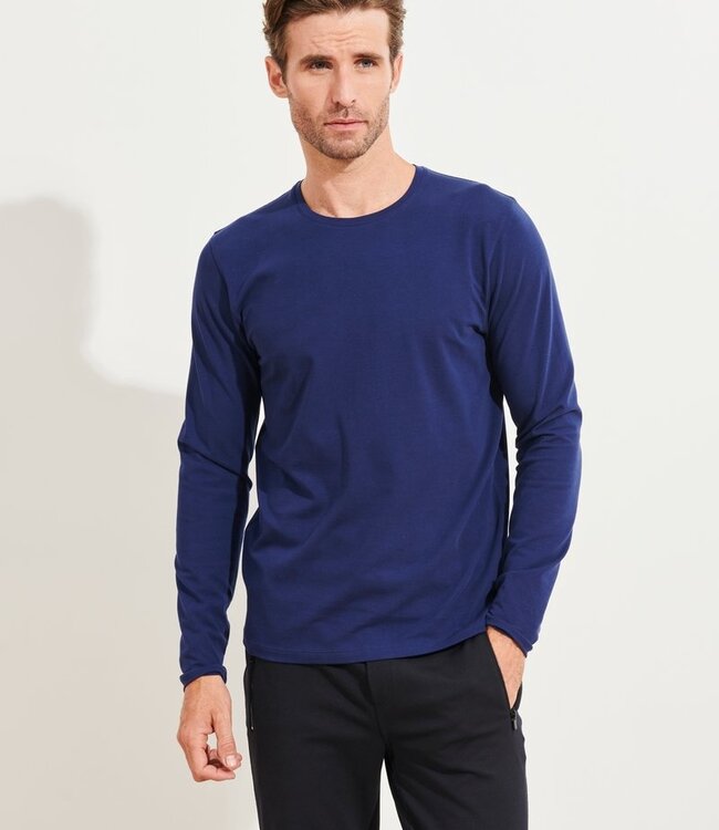 Patrick Assaraf Ocean Blue Long Sleeve T