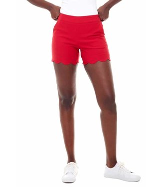 Tyler Madison Red Taylor Scallop  Shorts
