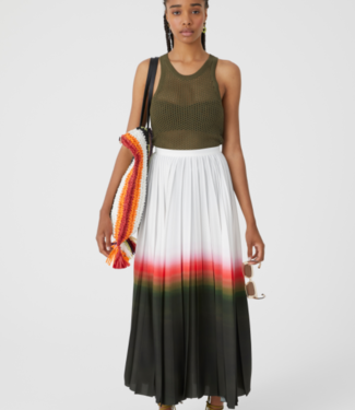 Beatrice B Pleated White Skirt with Ombre