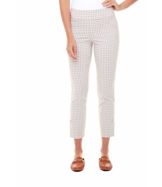 Up Gingham Pant Tan/Wht - Bettina's of 