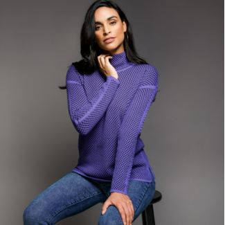 Elena Wang Purple Honeycomb Sweater