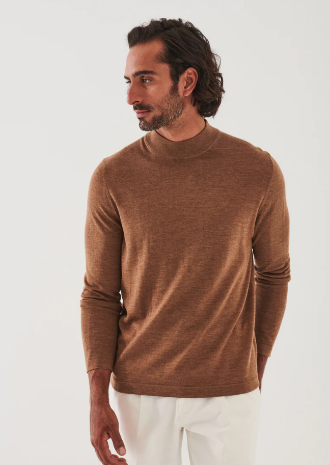 Assaraf Merino Mock Neck Sweater Nougat 