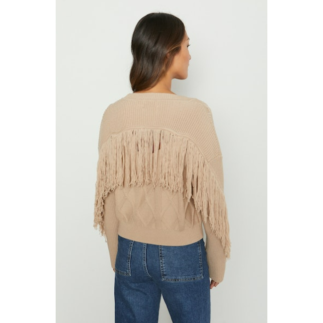 Bailey 44 Champagne Peggy Fringe Sweater