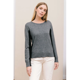 Stitch & Needle 100% Cashmere Charcoal/Blk Sweater