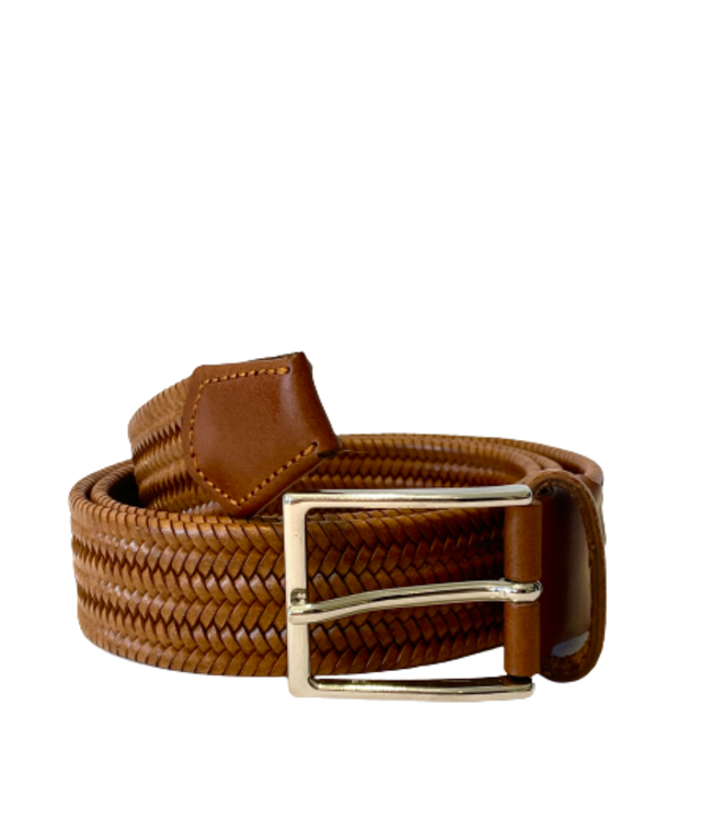 Georg Roth Braided Leather Belt Cognac - Bettina's of Los Gatos