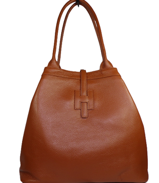 HHB Italian Cognac Leather Triangle Bag