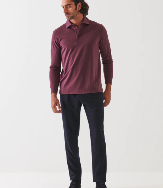 Patrick Assaraf Iconic Polo L/S Wine