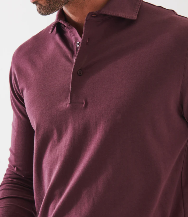 Patrick Assaraf Iconic Polo L/S Wine