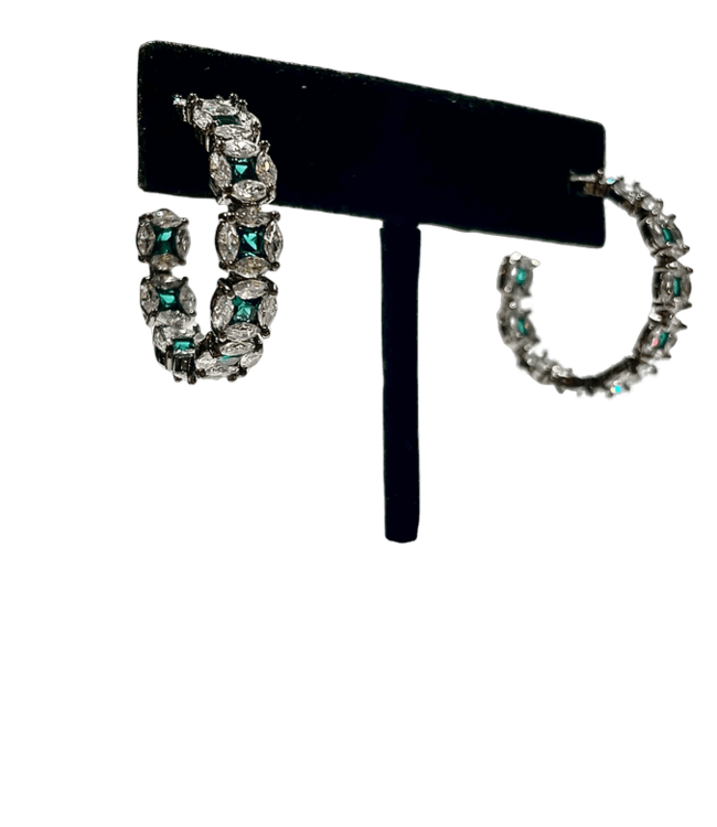 Theia Inside Out Hoop Gunmetal/Emerald