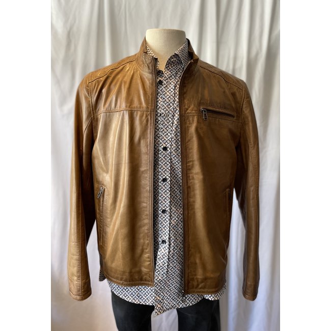 Milestone Lambskin Nappa Leather Jacket in Cognac — Uomo San Francisco |  Luxury European Menswear