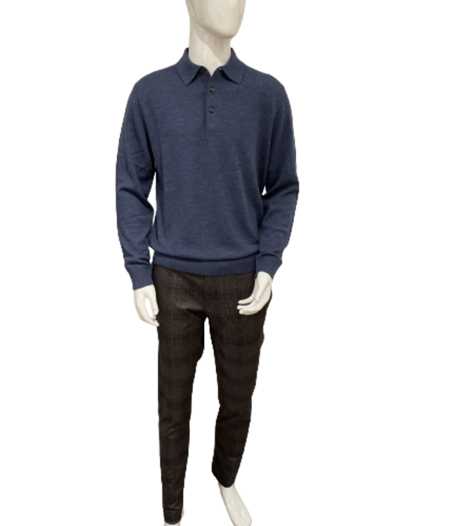 Alberto Rob Jersey Glencheck Pant Grey