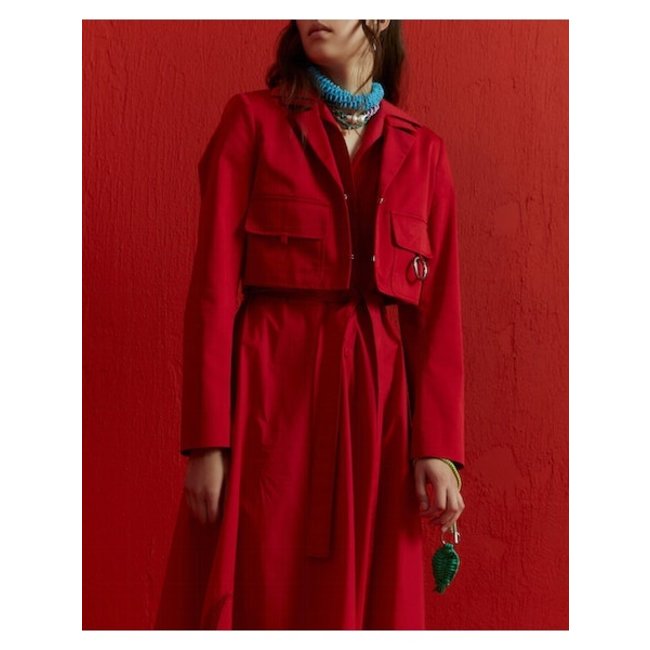 Beatrice B Cherry Red Cropped Jacket