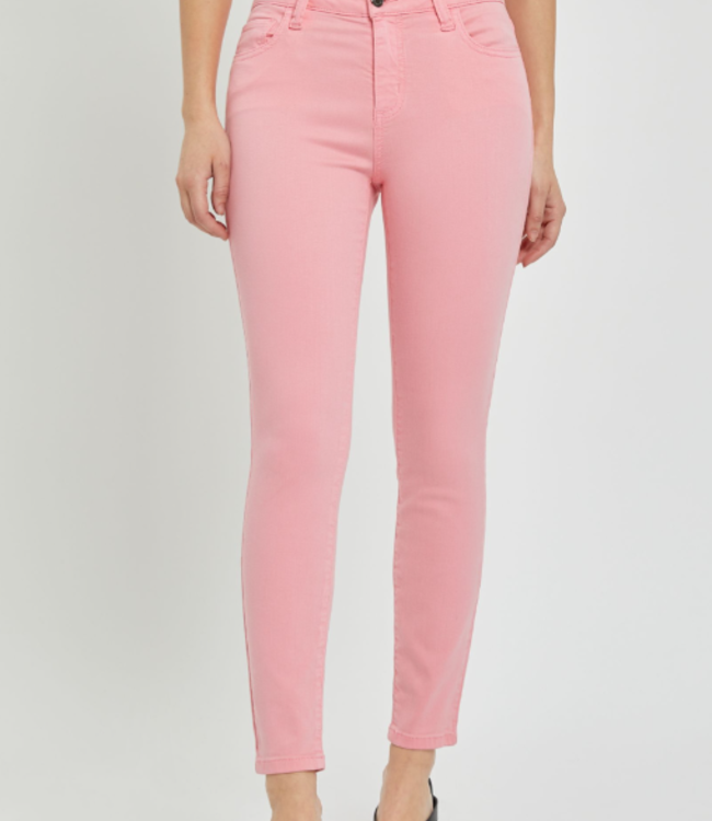 Cello Bubblegum Mid Rise Crop Skinny